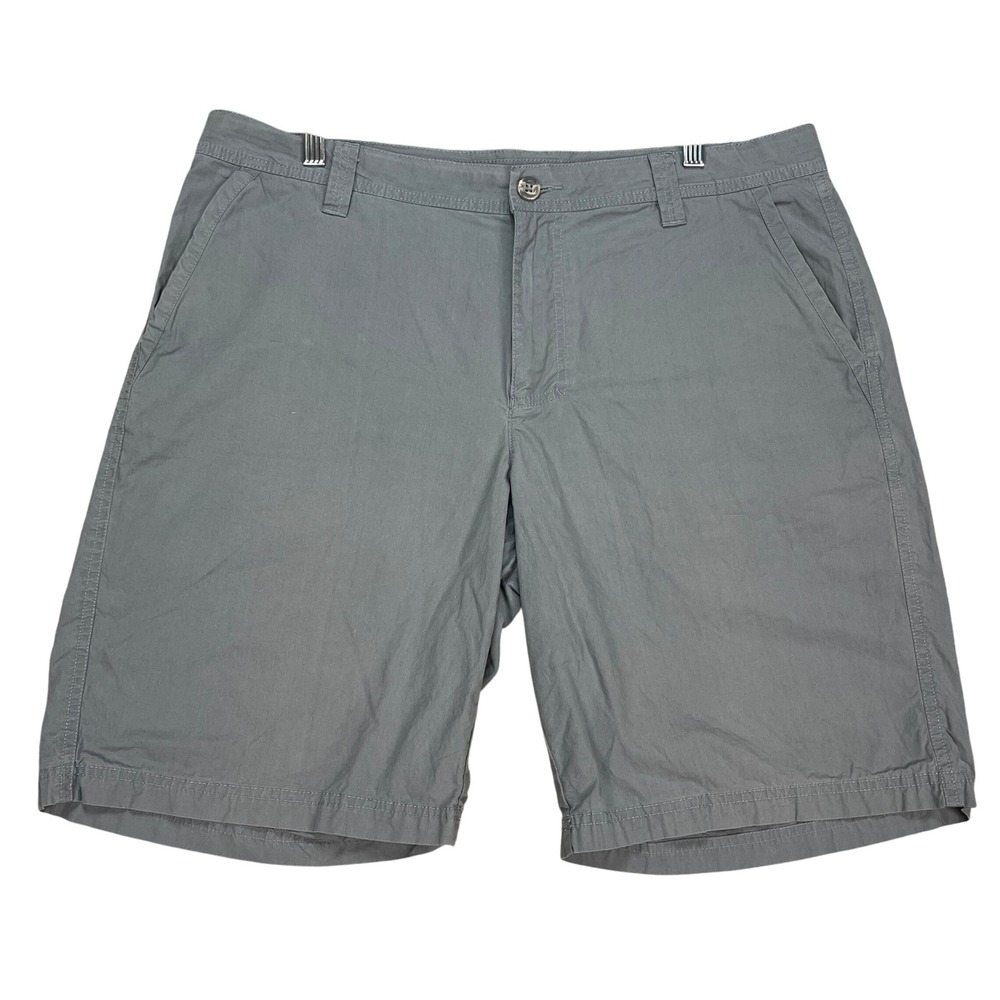 Columbia Washed Out Shorts Mens 36 10 Inseam Gray Flat Front Performance Utility